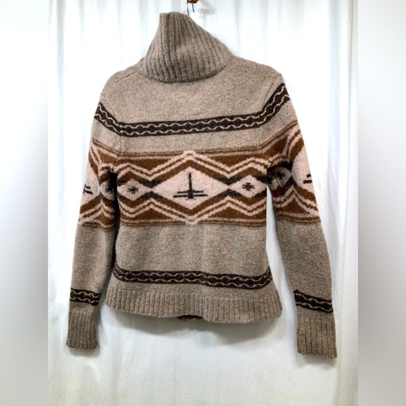 Lucky Brand Wool Blend Full Zip Southwestern Sweater Jacket Small - Picture 3 of 16